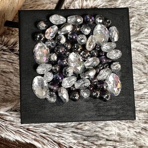 Hand crafted Iridescent and Black Decorative Bead trinket box